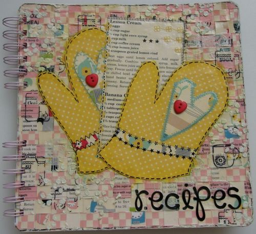 *lemon cream* OOAK Handmade Mixed Media Recipe Album