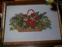Basket of Christmas Flowers ~ Cross Stitch Chart