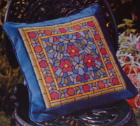 Edwardian Floral Stained Glass Window ~ Cross Stitch/Needlepoint Pattern