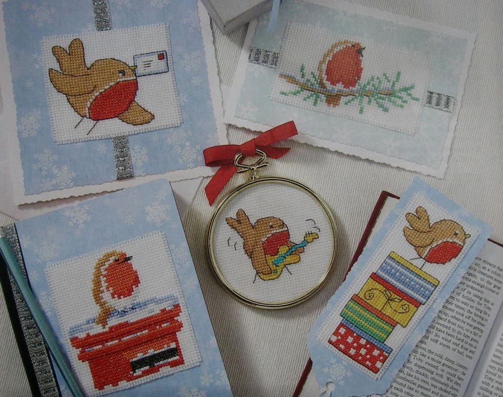 40 Robin Christmas Cards & Gifts ~ Cross Stitch Charts