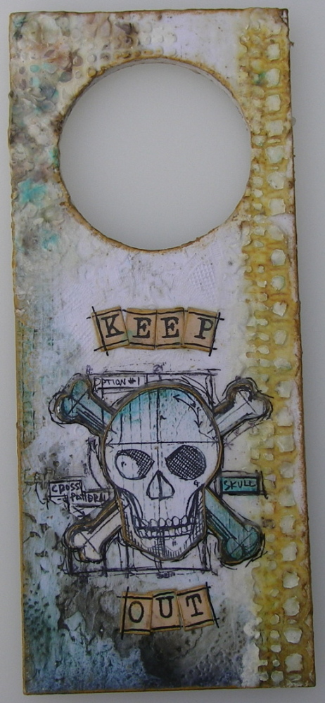 *keep out* OOAK Handmade Door Hanger / Wall Hanging