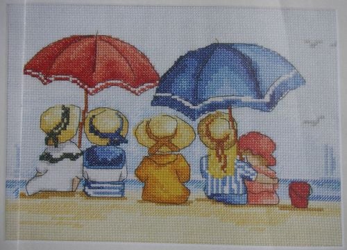 Edwardian Children Beach Scene ~ Cross Stitch Chart
