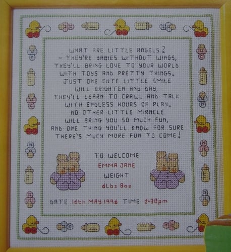 Little Angels Baby Sampler ~ Cross Stitch Chart