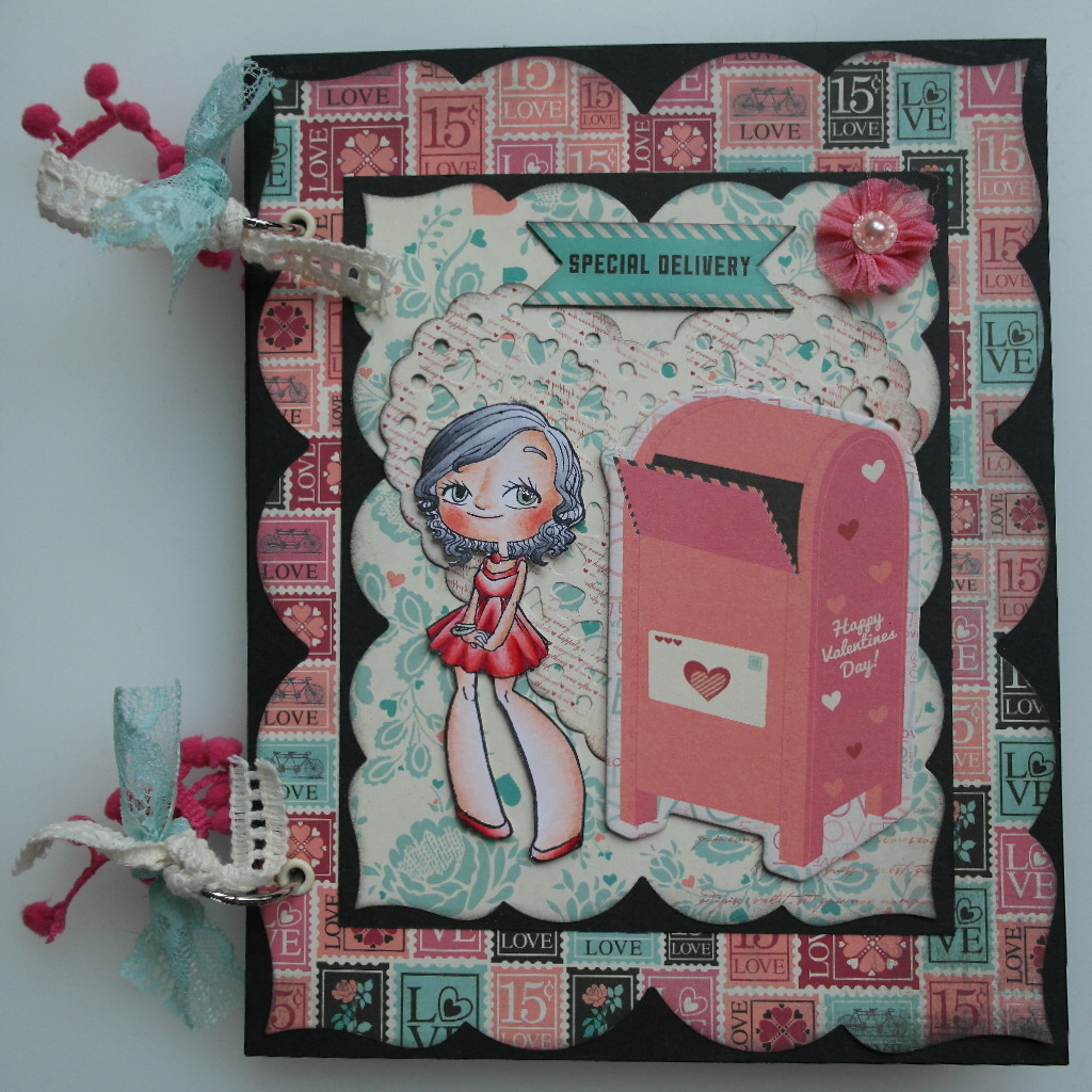 *special delivery* OOAK Handmade Valentines Scrapbook Photo Album Journal