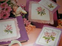 Pink Roses Cards ~ Four Cross Stitch Charts