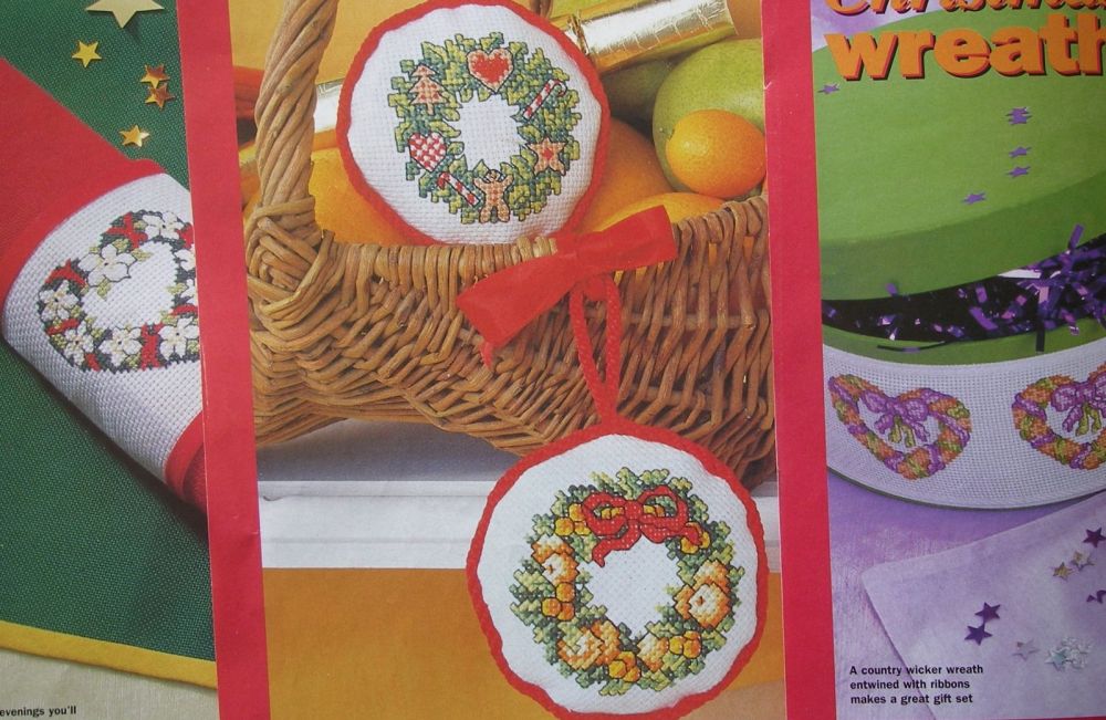 Festive Christmas Wreaths ~ Five Cross Stitch Charts