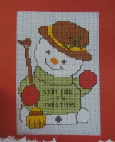 Christmas Snowman Card ~ Cross Stitch Chart