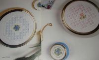 Hardanger & Petit Point Trinket Pot Lids ~ Embroidery Patterns