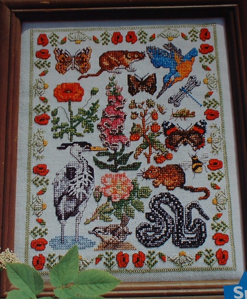 Summer Animal, Birds, Plants & Insects Sampler ~ Cross Sttich Chart