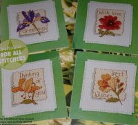 Four Floral Greetings Cards ~ Cross Stitch Charts