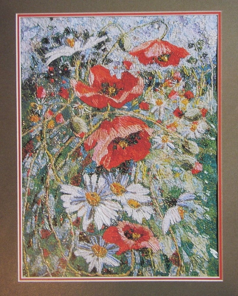 Richard Box: Poppies & Daisies ~ Hand & Machine Embroidery Pattern