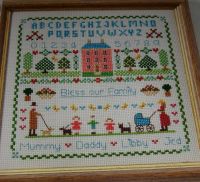 Bless Our Family Sampler ~ Cross Stitch Chart 
