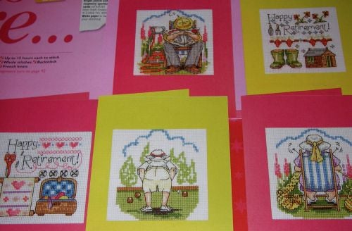 Retirement/Hobby Cards ~ Six Cross Stitch Charts