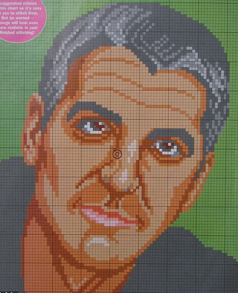 George Clooney ~ Hollywood Actor ~ Cross Stitch Chart