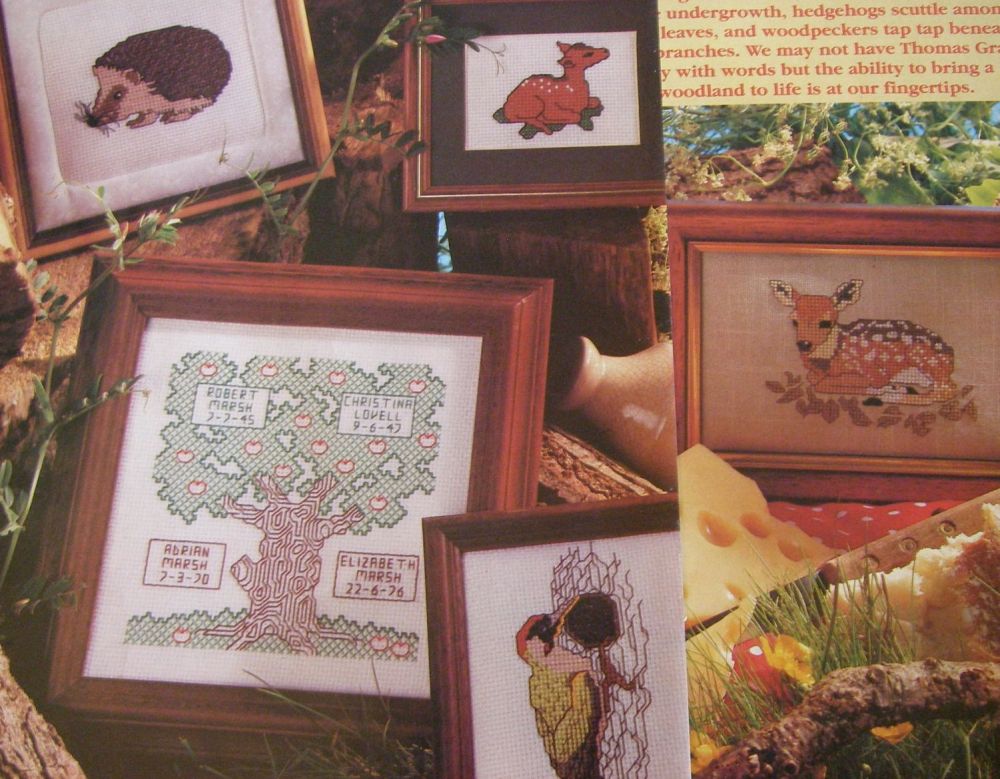 Woodland Animals & Family Tree ~ Five Cross Stitch Charts