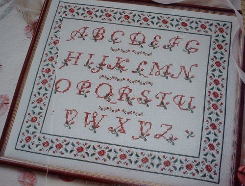 Floral Rose Buds Alphabet Sampler ~ Cross sttich Chart