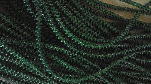 Large bright check purl, green