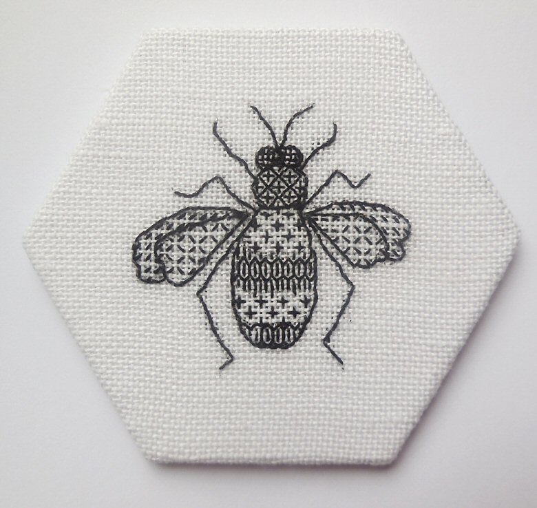 Swarm of bees - Blackwork Bee embroidery kit