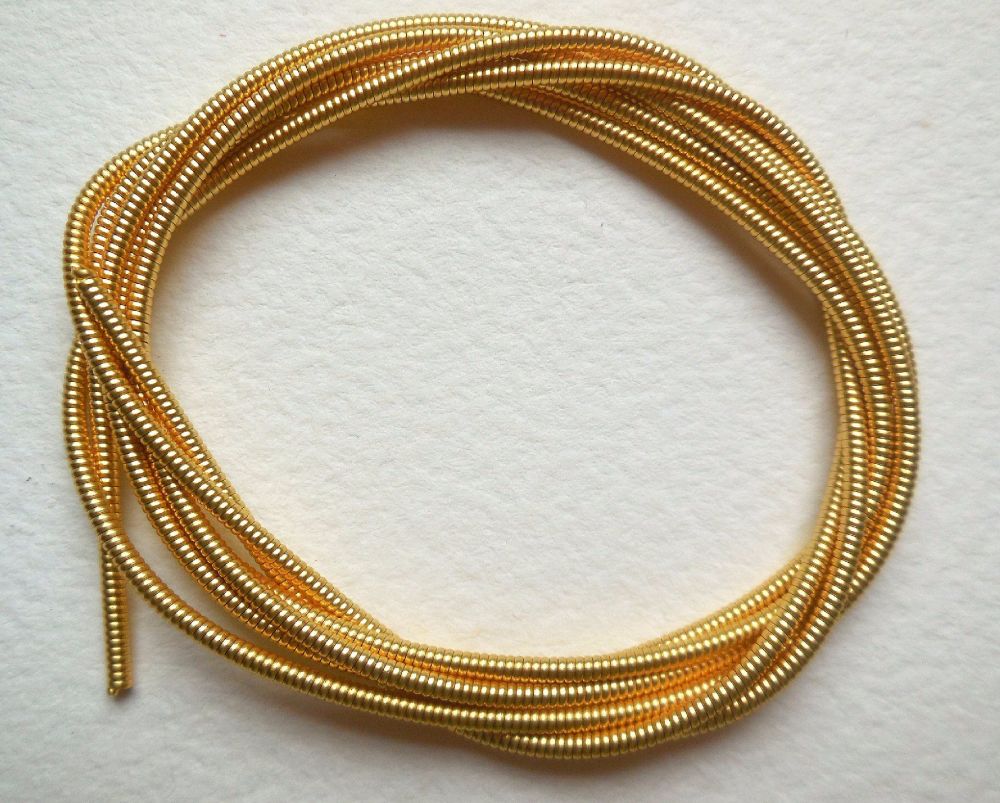 Large metal purl wire 1.9mm, gold plated - 50cm