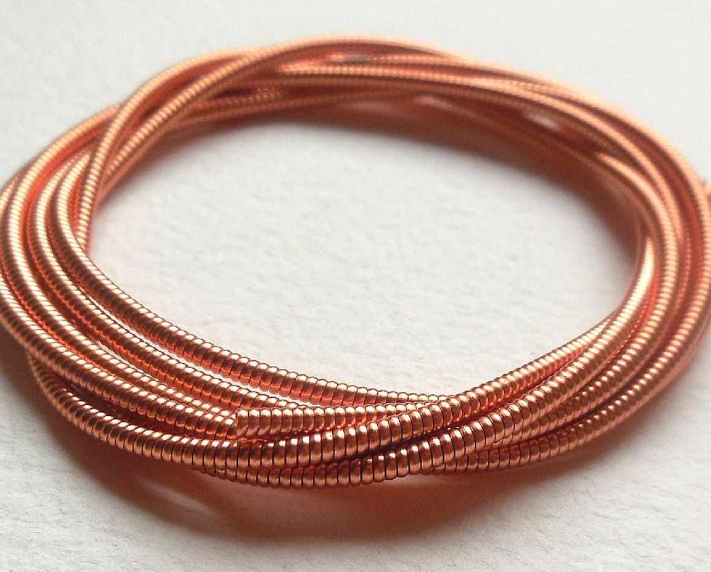 Large metal purl wire 1.9mm, Copper colour - 50cm