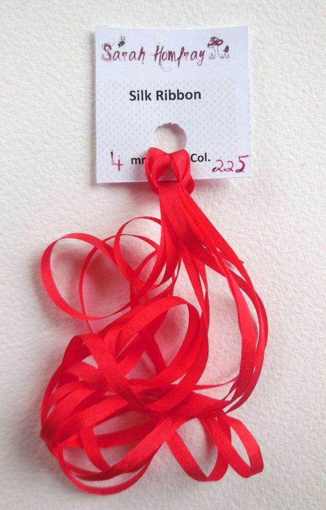 4mm Red 225 silk ribbon