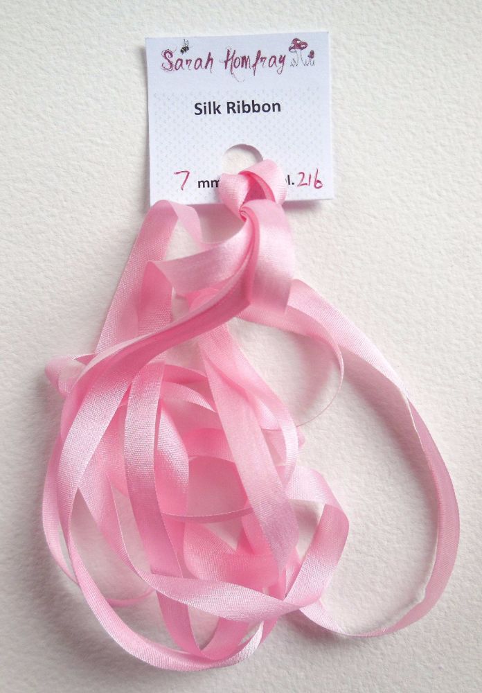 7mm Pale pink 216 silk ribbon