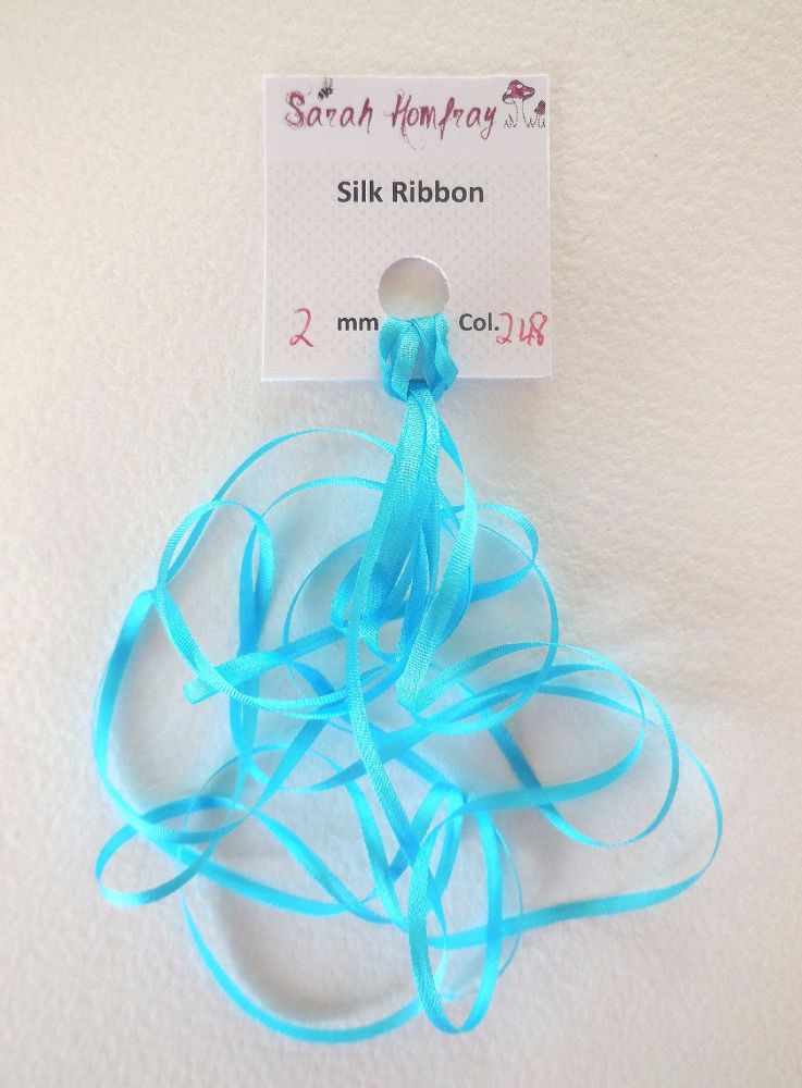 2mm Turquoise 248 silk ribbon