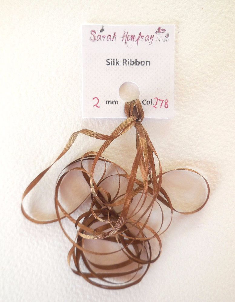 2mm Brown 278 silk ribbon