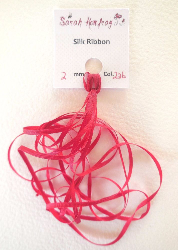 2mm Red 226 silk ribbon
