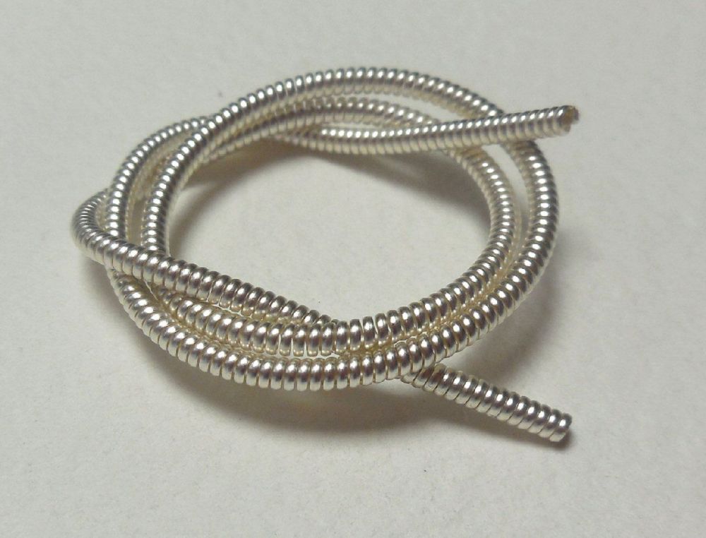 Large metal purl wire 1.9mm, silver plated - 50cm