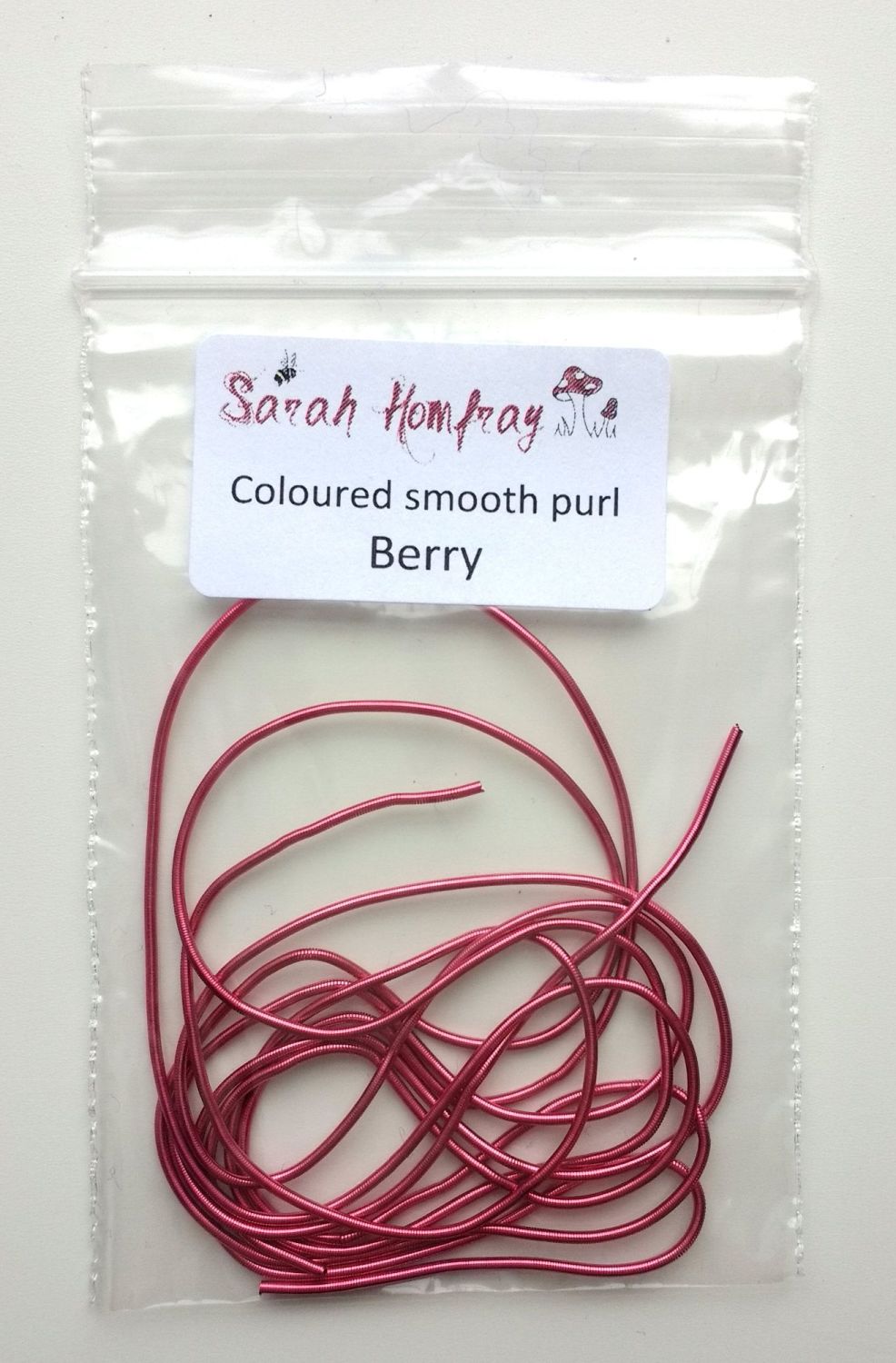 NEW! Coloured smooth purl no.6 - Berry