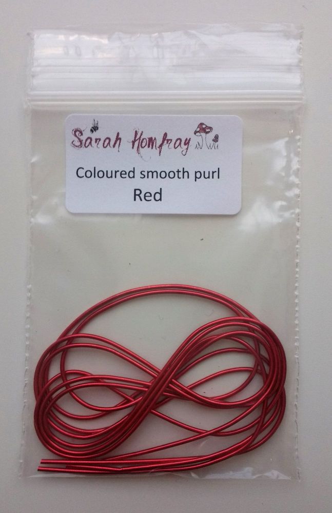Coloured smooth purl no.6 - Red