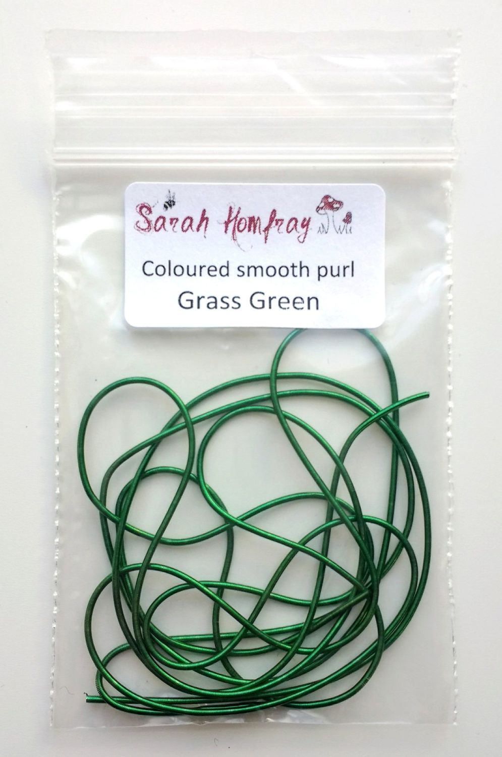 NEW! Coloured smooth purl no.6 - Grass Green
