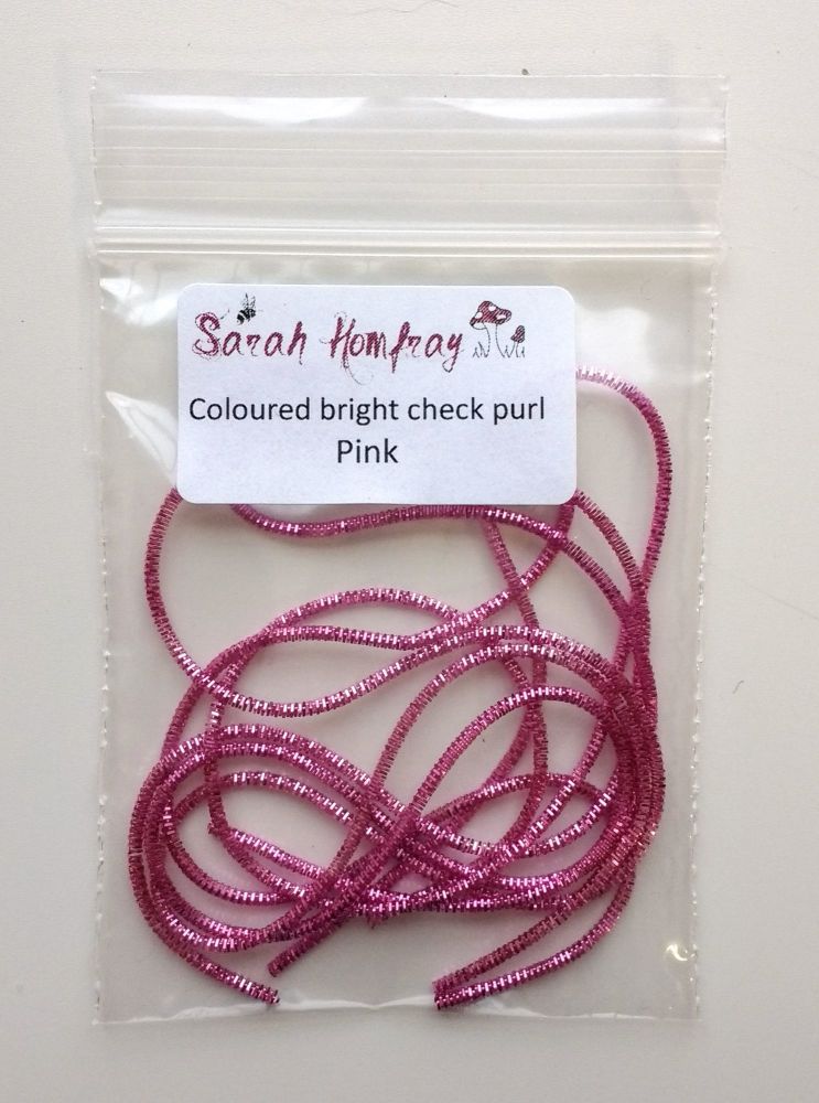 Coloured bright check purl no.6 - Pink