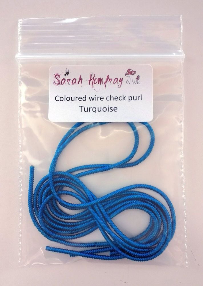 Coloured Wire check purl no.6 - Turquoise
