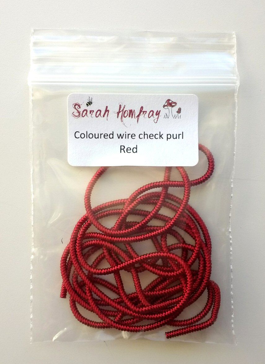 NEW! Coloured Wire check purl no.6 - Red