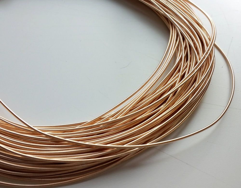 Metal purl wire, 1mm, pale peach colour - 50cm