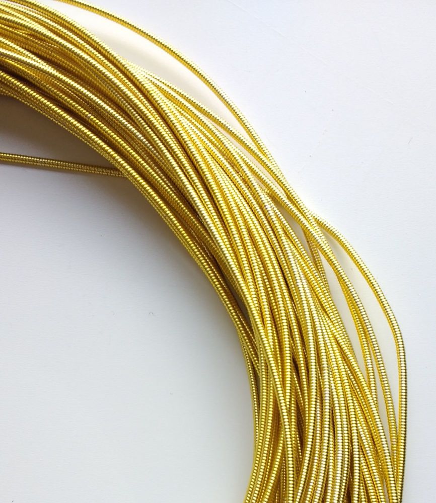 Pearl Purl wire, Yellow gold colour, 1.3mm - 50cm