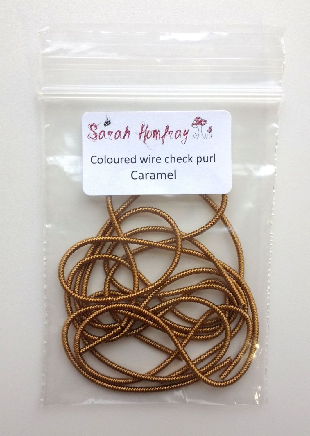 NEW! Coloured Wire check purl no.6 - Caramel