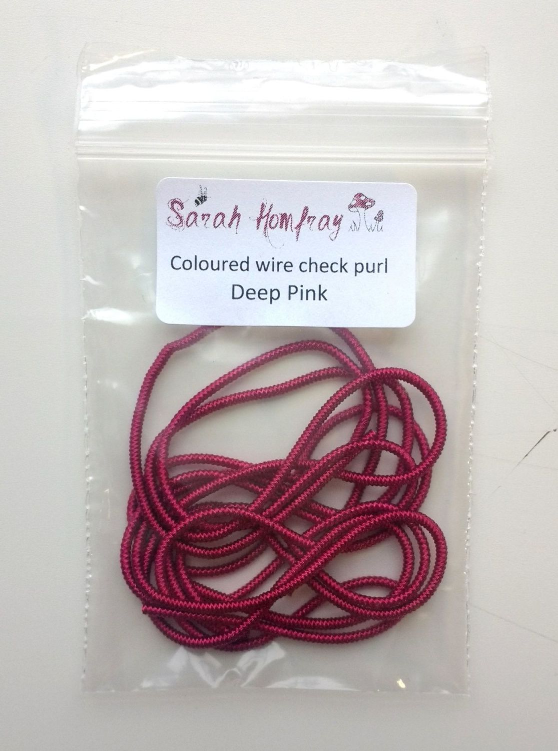 NEW! Coloured Wire check purl no.6 - Deep Pink