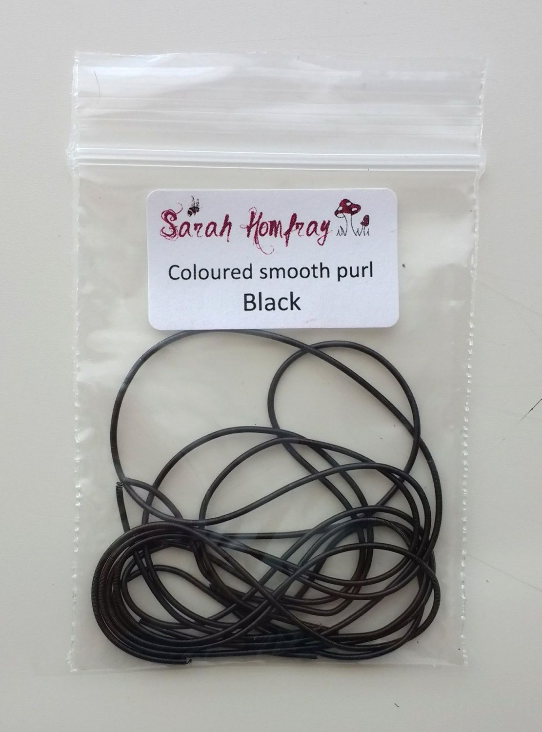NEW! Coloured smooth purl no.6 - Black