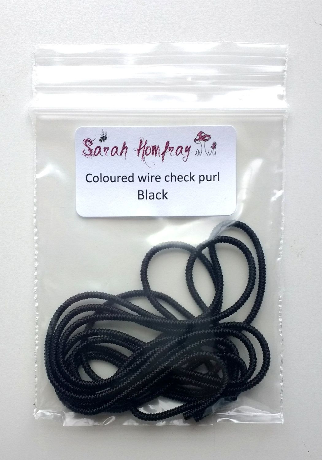 NEW! Coloured Wire check purl no.6 - Black