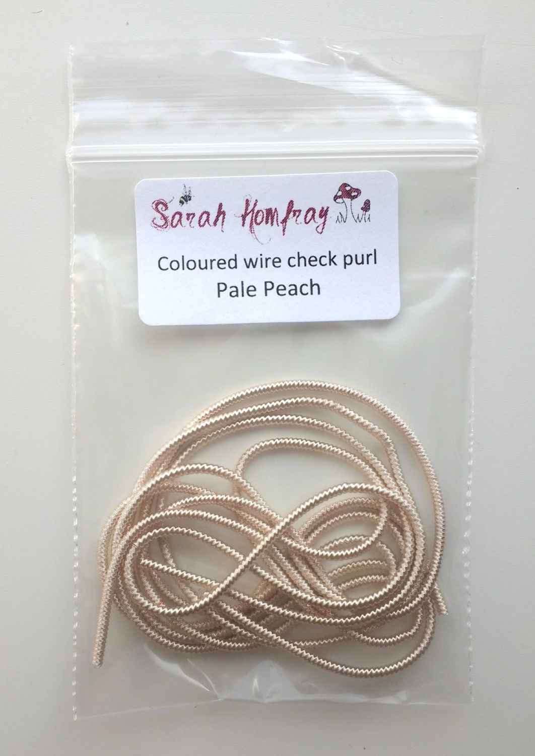 NEW! Coloured Wire check purl no.6 - Pale Peach