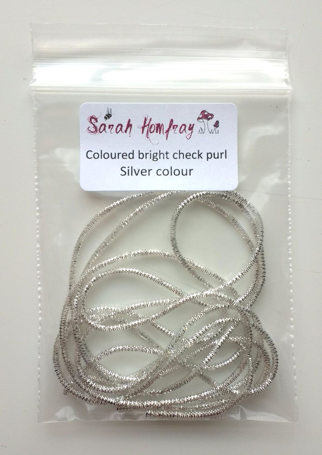 NEW! Coloured bright check purl no.6 - Silver colour