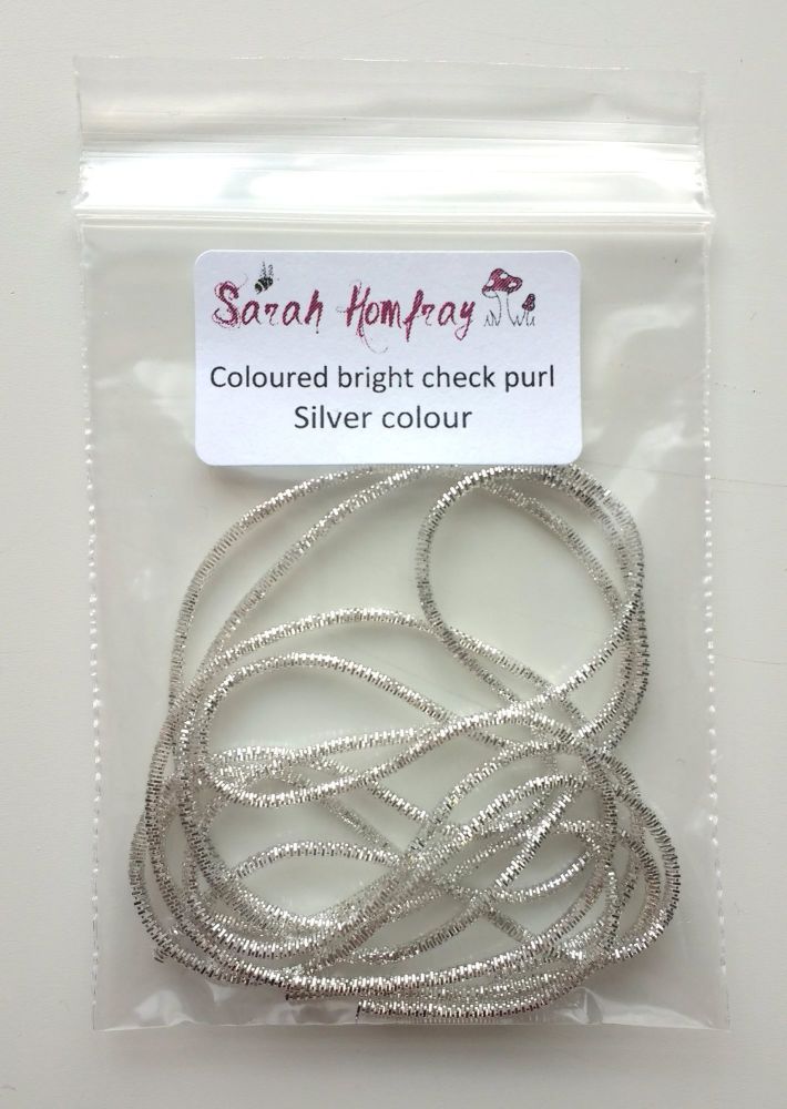 Coloured bright check purl no.6 - Silver colour
