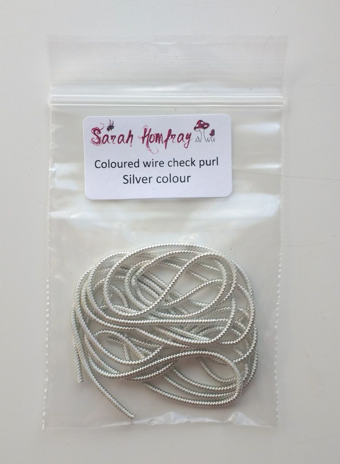 NEW! Coloured Wire check purl no.6 - Silver colour