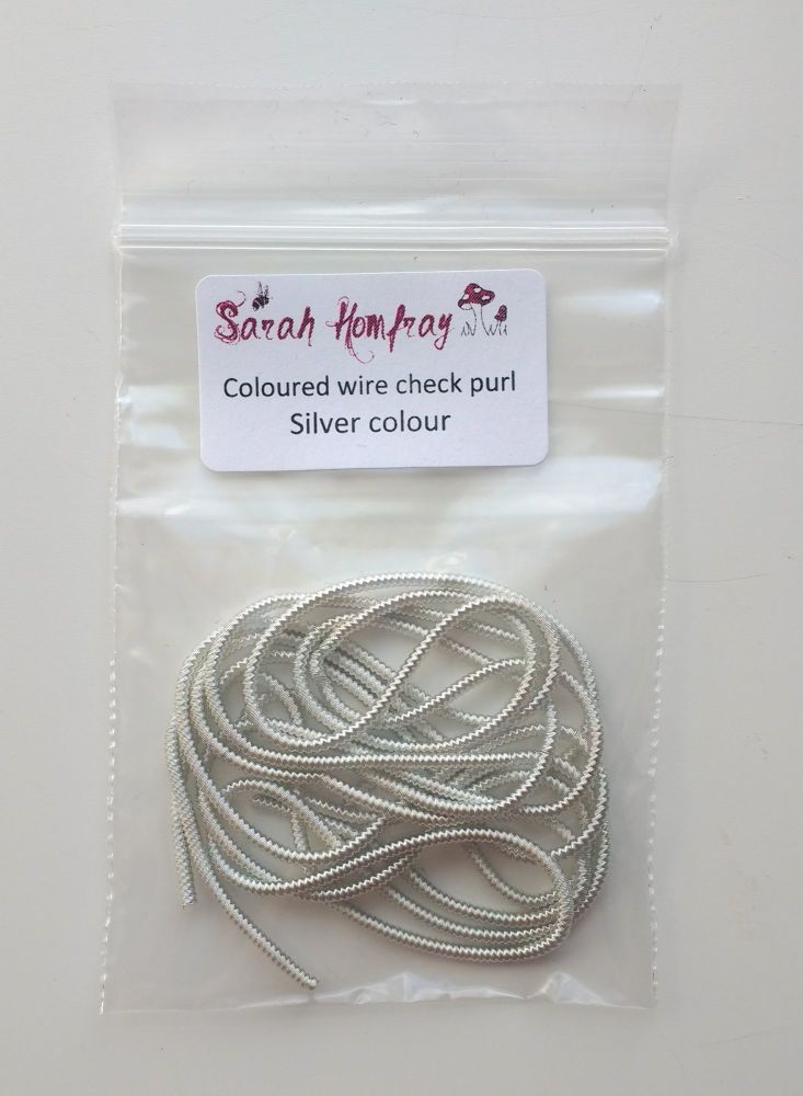 Coloured Wire check purl no.6 - Silver colour