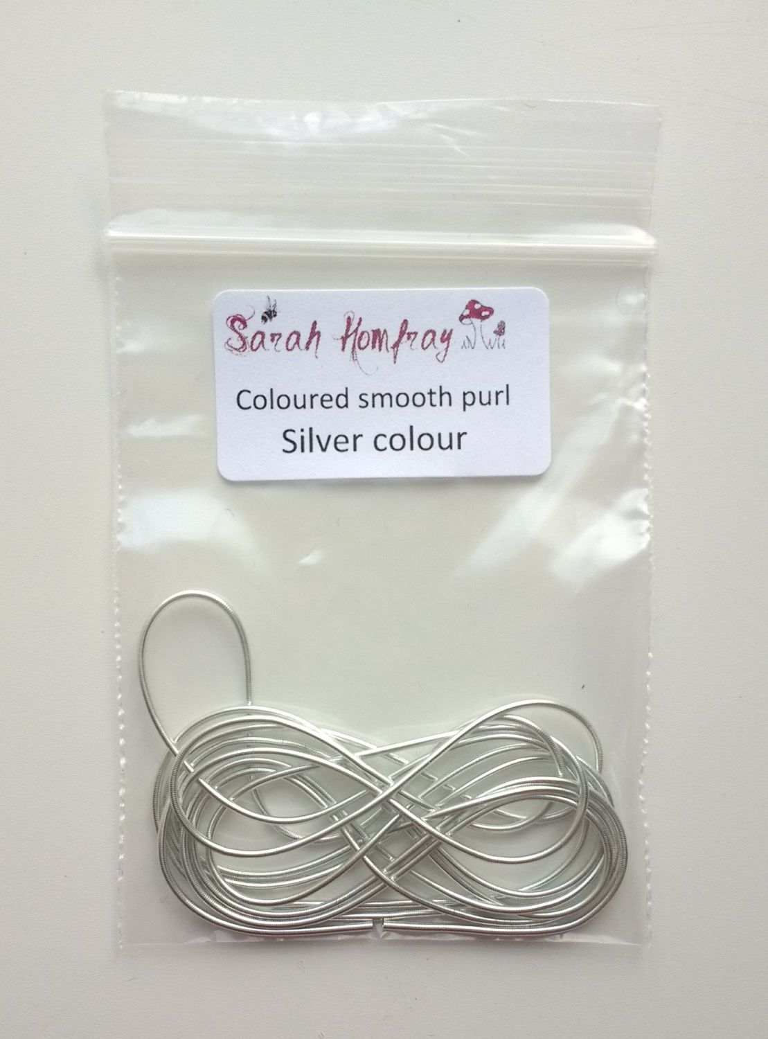 NEW! Coloured smooth purl no.6 - Silver colour