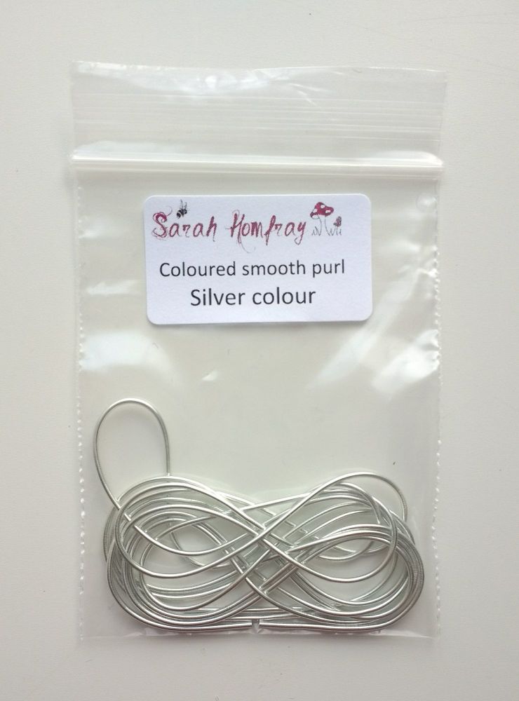 Coloured smooth purl no.6 - Silver colour