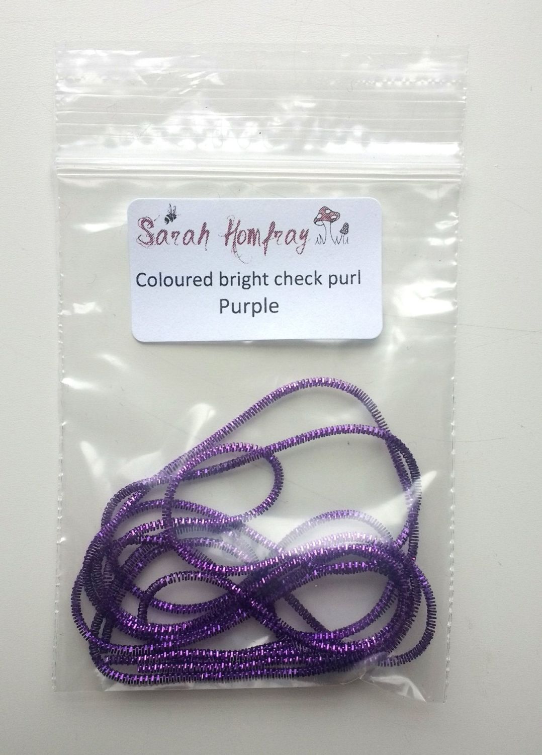 NEW! Coloured bright check purl no.6 - Purple